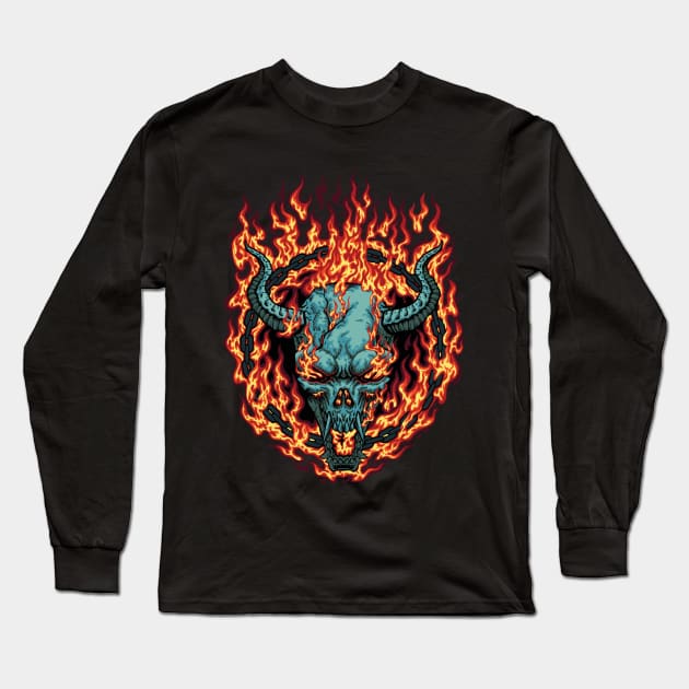 The Devil Burning Long Sleeve T-Shirt by EengJoe